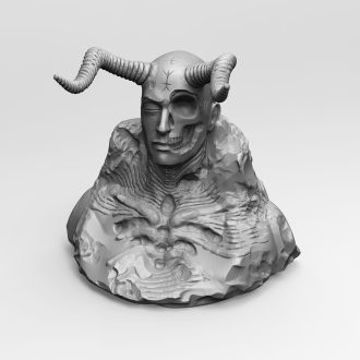 Sculpture demonic head