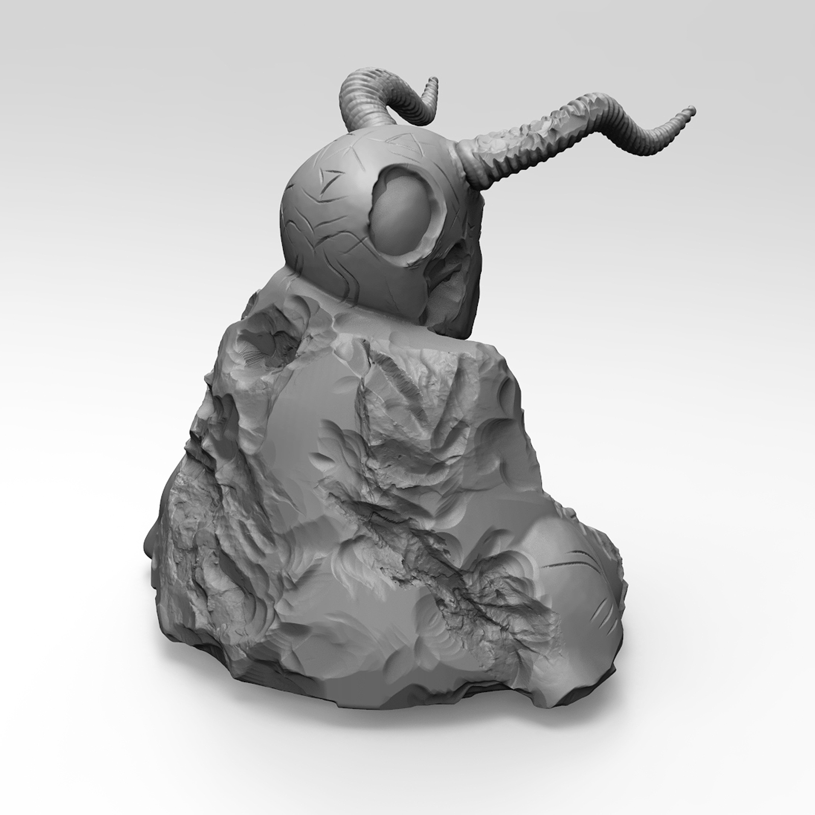 Sculpture demonic head